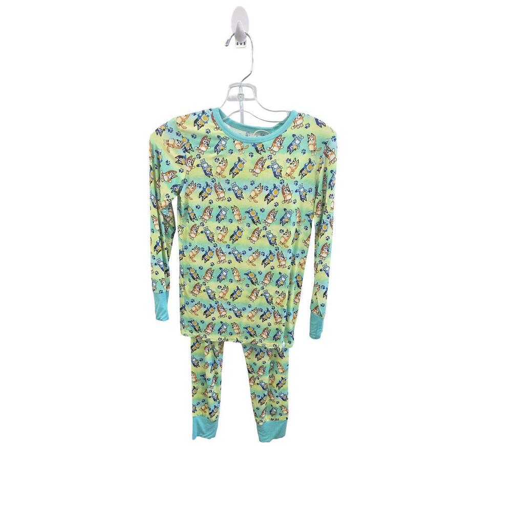 NEW CHARLIES PROJECT kids blueprint bamboo loungewear in green